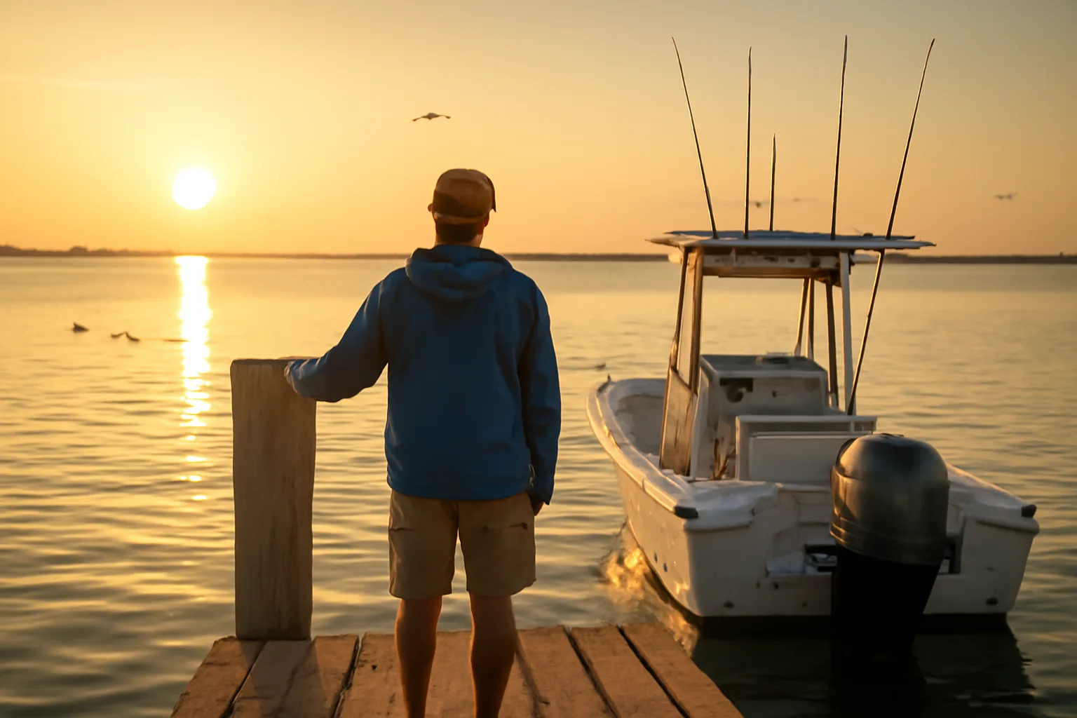 Person on a Mobile Bay dock beside two private yachts